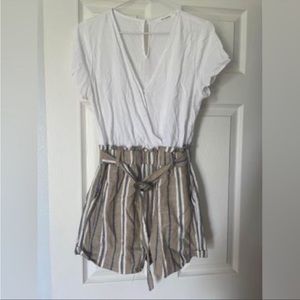 White and patterned romper